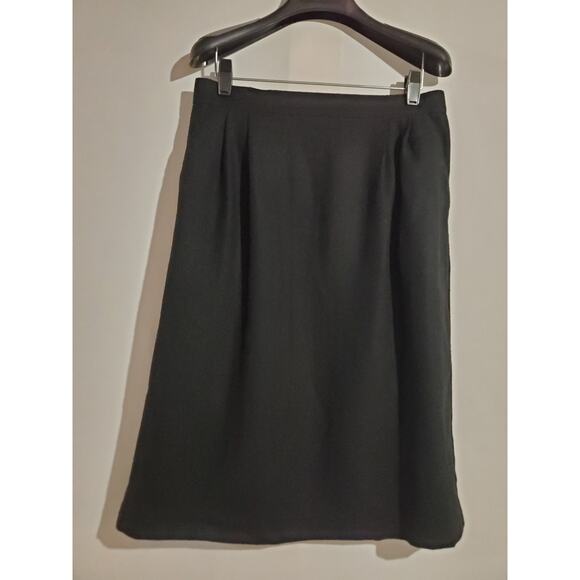 Vtg BFA Classics 100% Wool Pencil Midi Skirt Size 12P Black Career Neutral Work - Picture 1 of 10